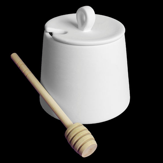 Honey Pot with Wooden Dipper