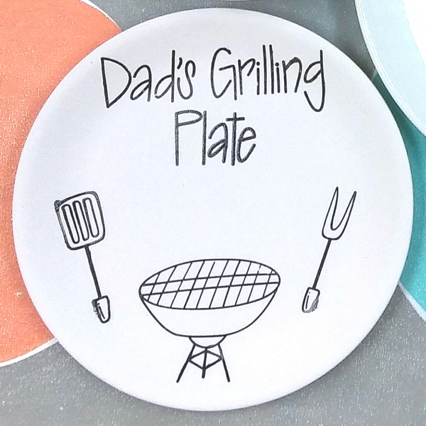 12 in. Coloring Book Plate - Dads Grilling Plate