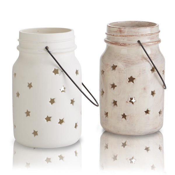 Lg Jar Star Lantern with Handle